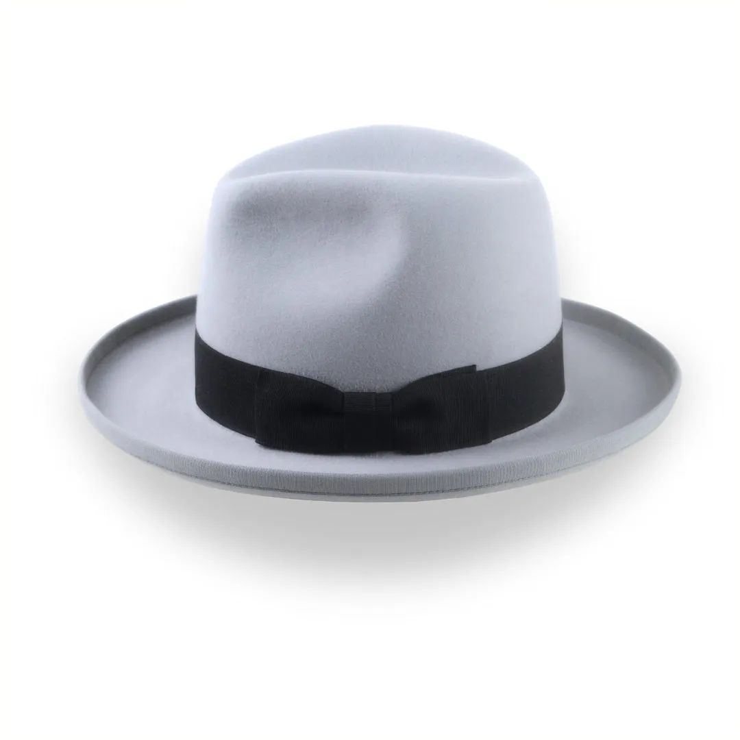 Silver Grey Homburg Fedora Hat in Smooth Fur Felt | The Aerolithe