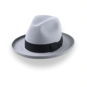 Silver Grey Homburg Fedora Hat in Smooth Fur Felt | The Aerolithe