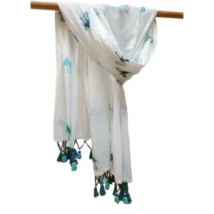 Sinai White Cotton Shawl