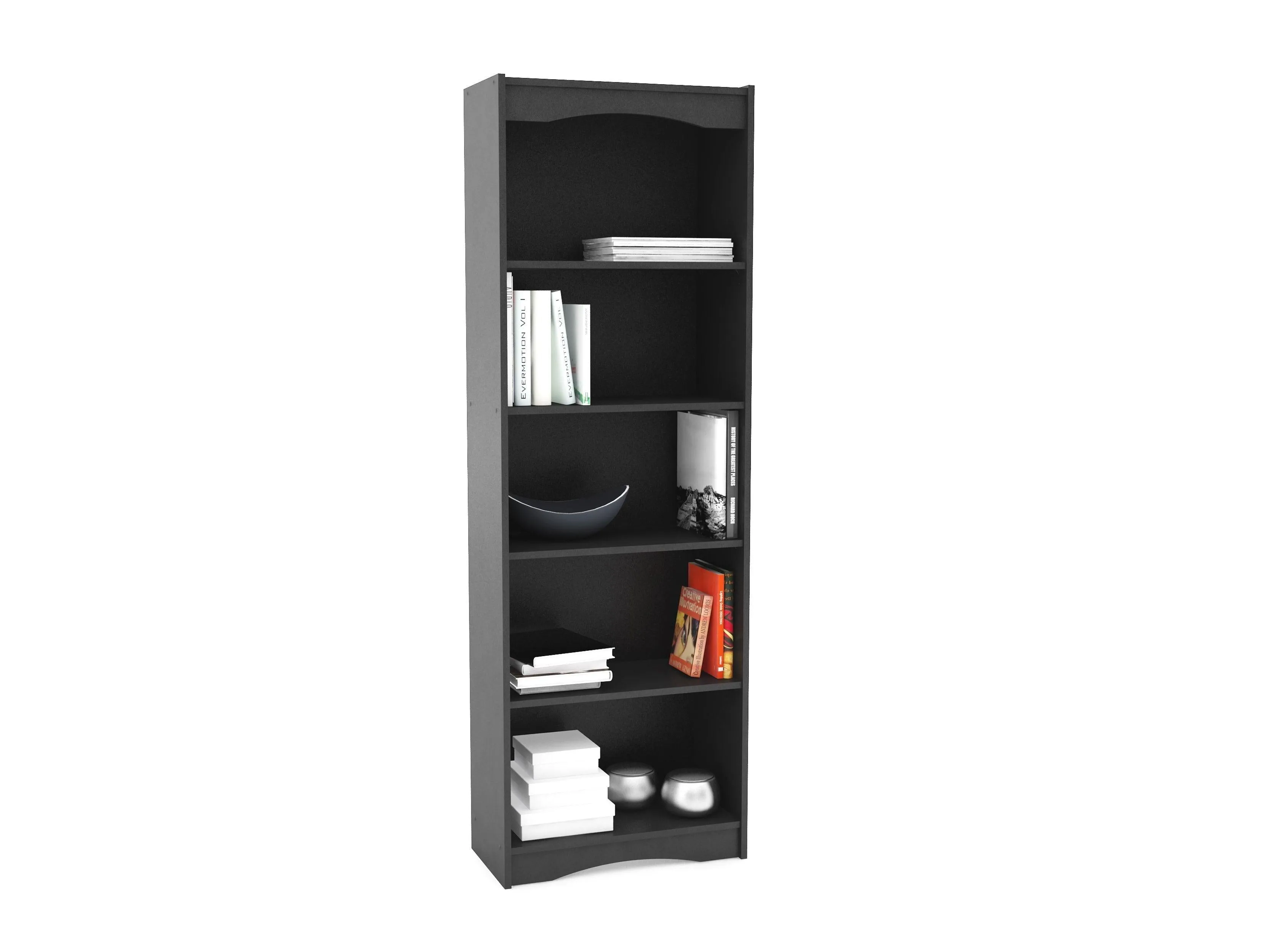 Tall Bookcase in Black, 72"