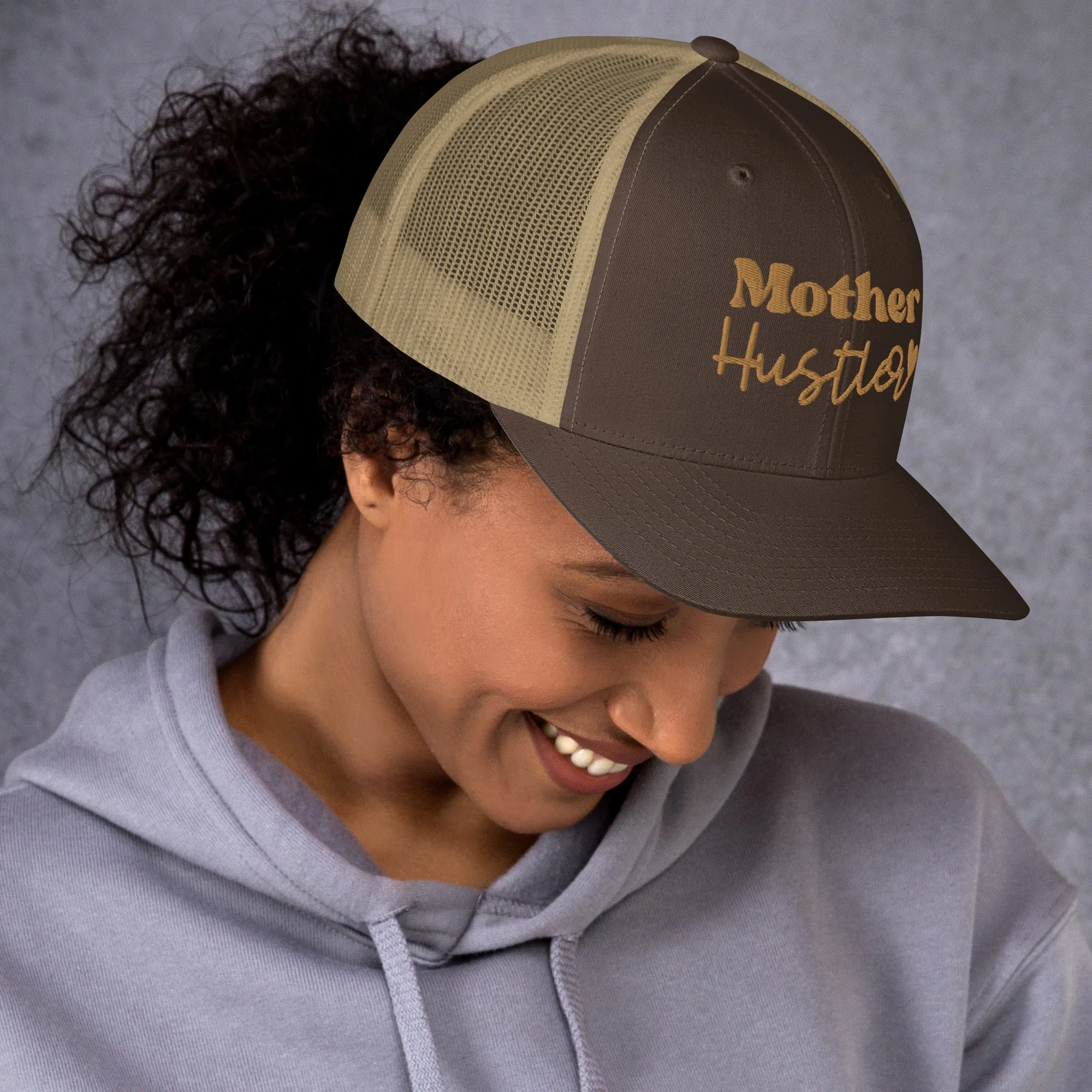 Trucker Cap, Embroidered Mother Hustler, lioness-love