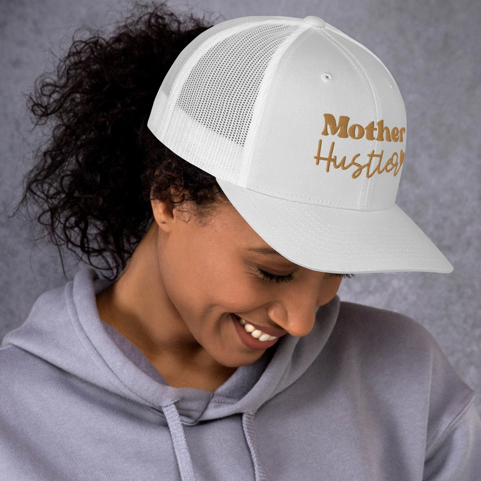 Trucker Cap, Embroidered Mother Hustler, lioness-love