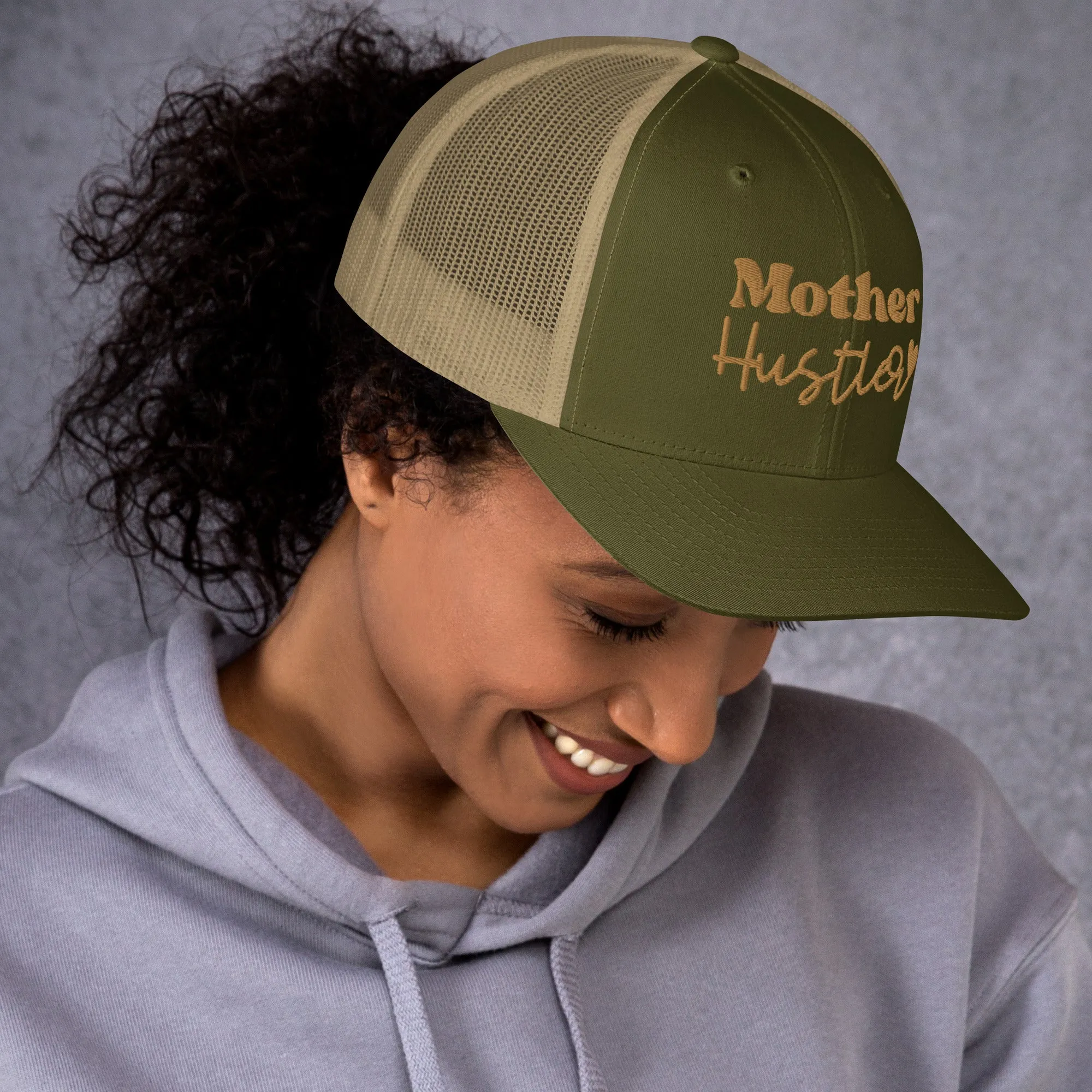 Trucker Cap, Embroidered Mother Hustler, lioness-love