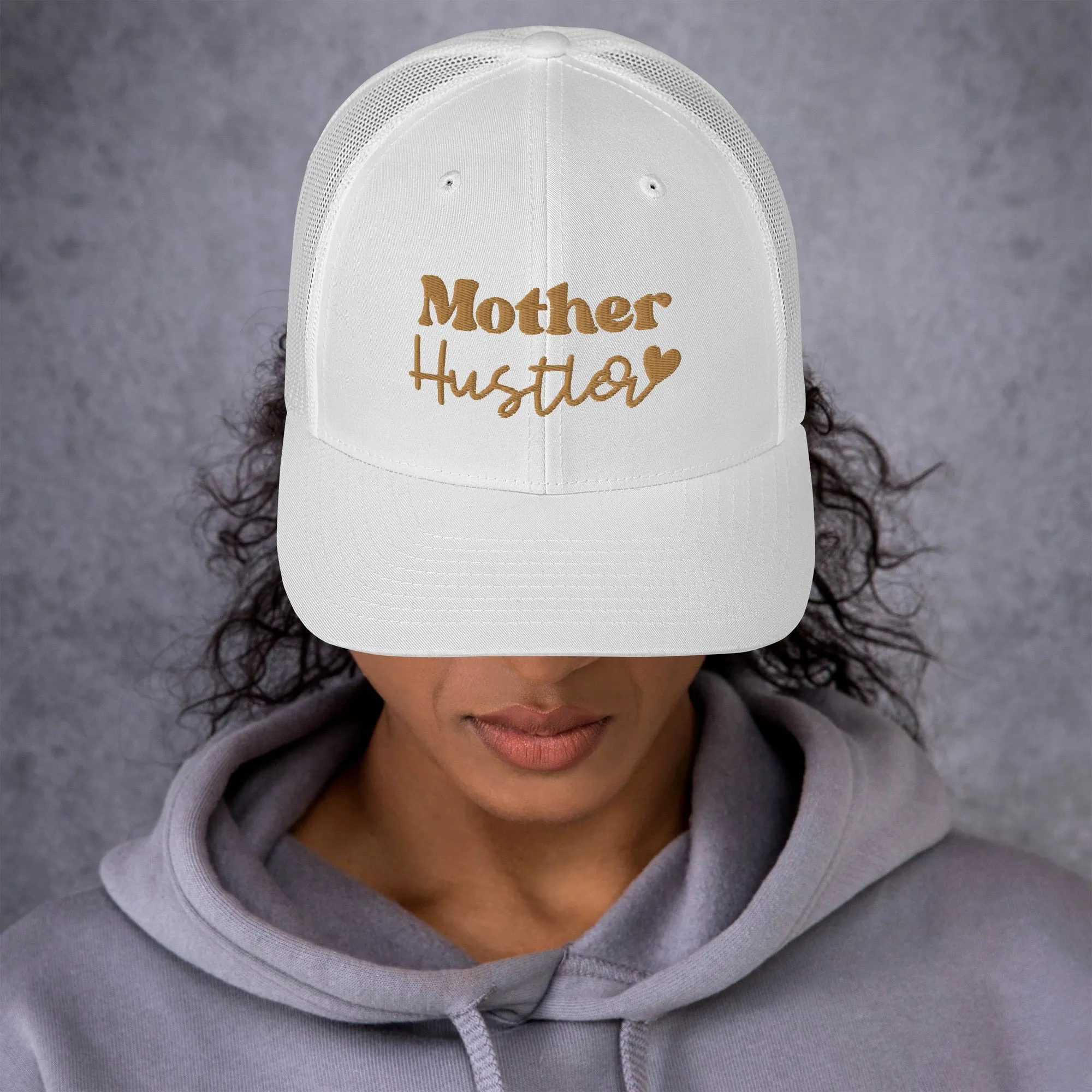 Trucker Cap, Embroidered Mother Hustler, lioness-love