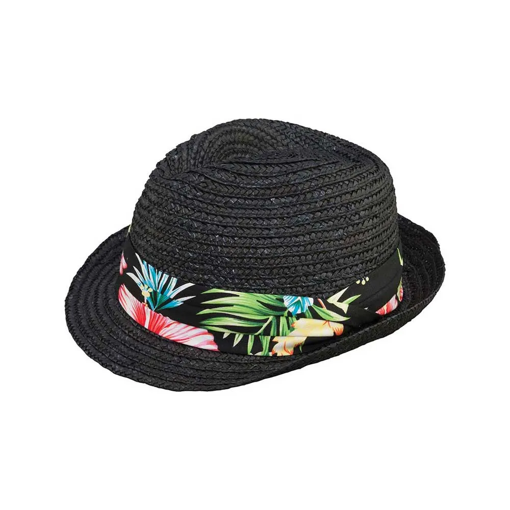 Wheat Braid Straw Fedora Hat